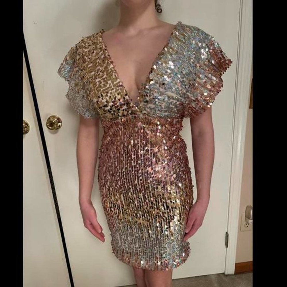 Ombre Sequin Dress Gold/Silver/Bronze